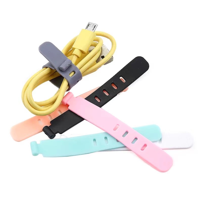 Cable Organizer Ties - Silicone Charger Cord Management Clips for Wires, Mouse, Earphones, and Data Cables