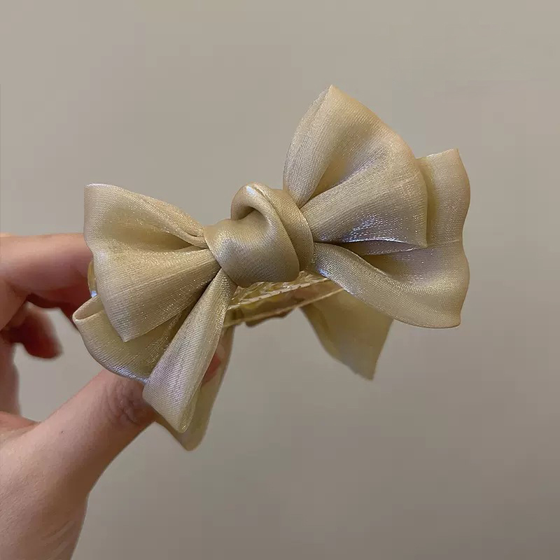 Elegant Bow Mesh Hair Clip for Women – Korean-Inspired Fashion Hair Accessory for Ponytail & Braid