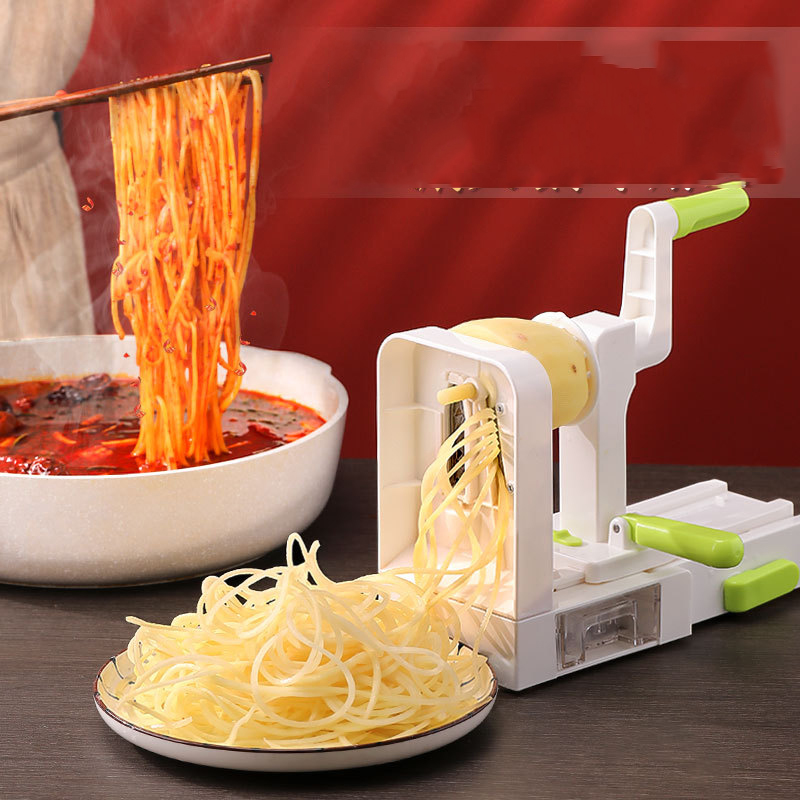 Stainless Steel Potato Noodle Maker - Multifunctional Vegetable Spiralizer & Salad Slicer