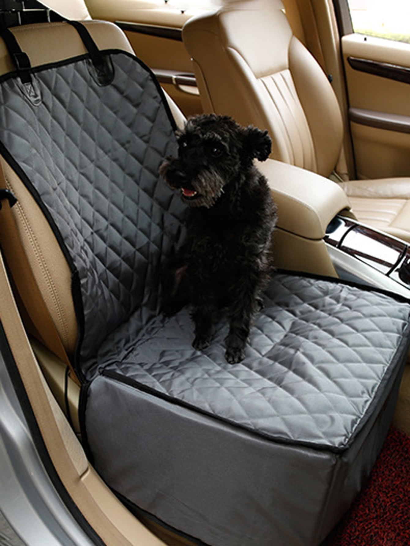 Breathable Pet Car Hanging Bag with Waterproof Seat Cushion Comfort & Safety for Your Dog During Car Rides
