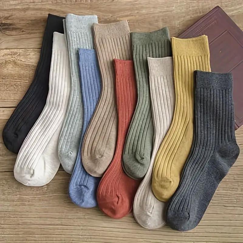 Vibrant Striped Comfort Crew Socks Soft, Breathable, Colorful Everyday Wear
