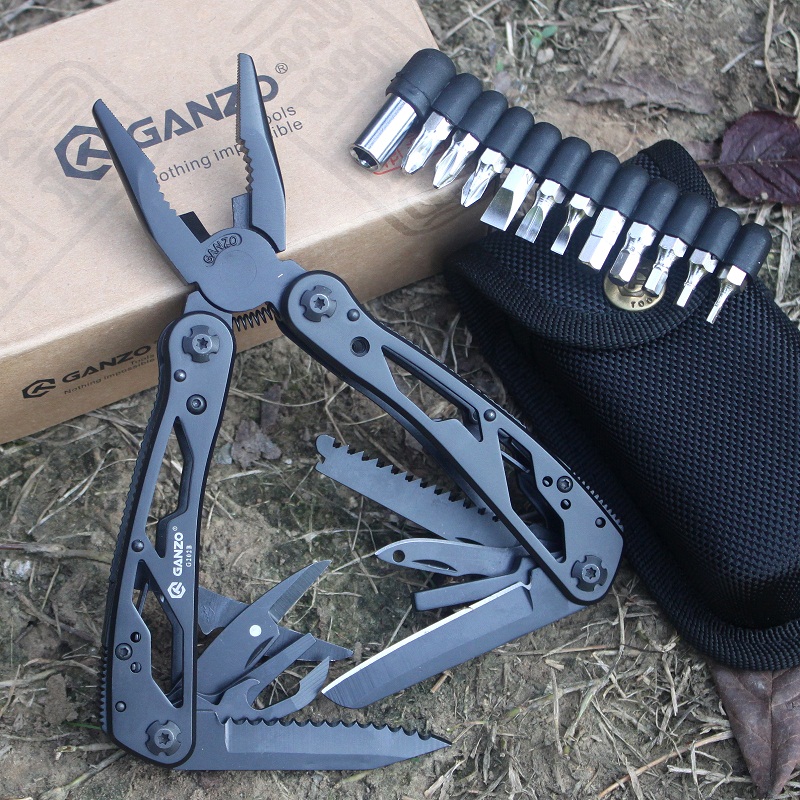 Folding Knife Plier Multitools EDC Camping Multifunctional Screwdriver Bits Mini Scissors Stainless Steel