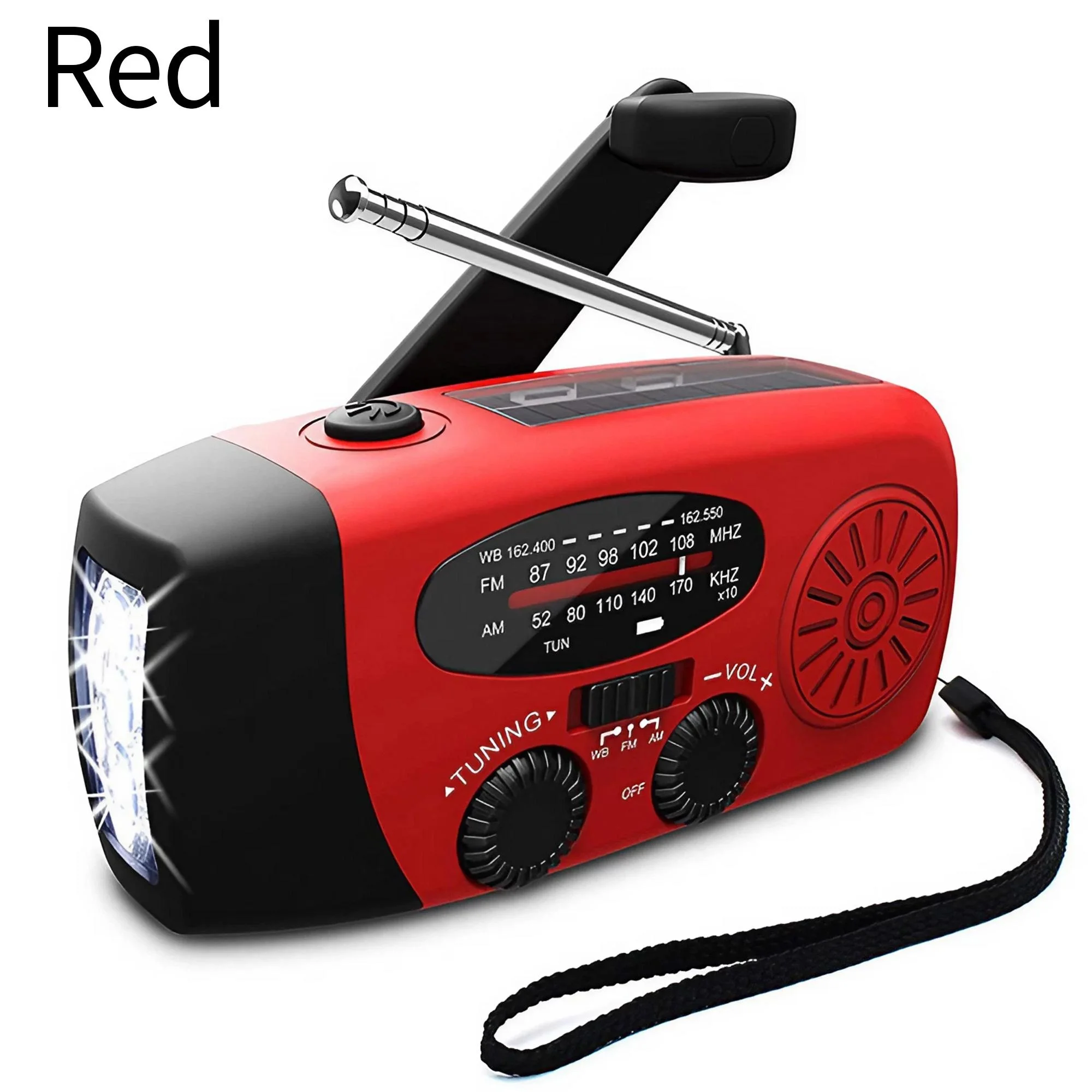 Multifunctional Emergency Weather Radio with Solar & Hand Crank Power LED Flashlight & Power Bank