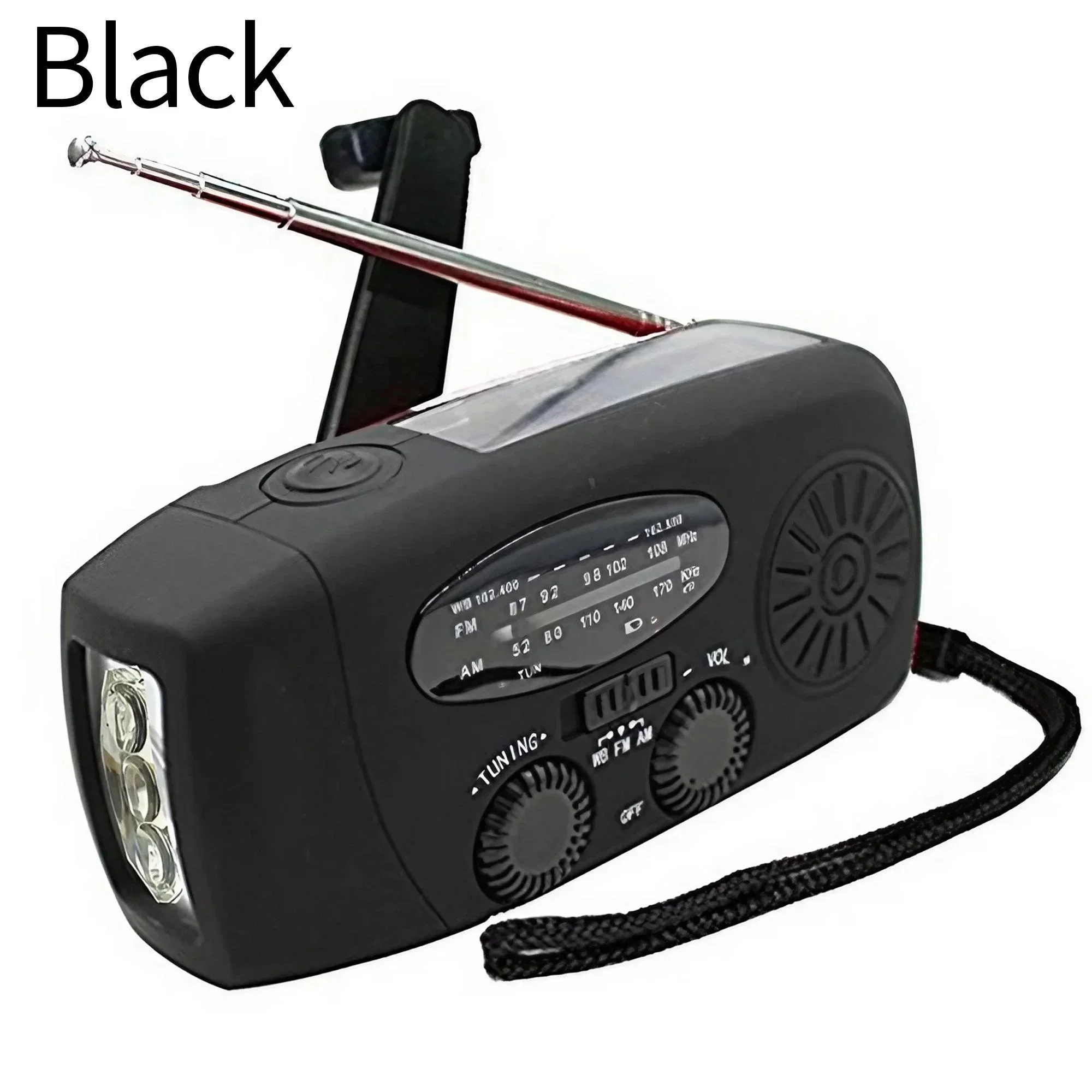 Multifunctional Emergency Radio with Hand Crank Generator, Solar Charging, & Mobile Phone Power Bank