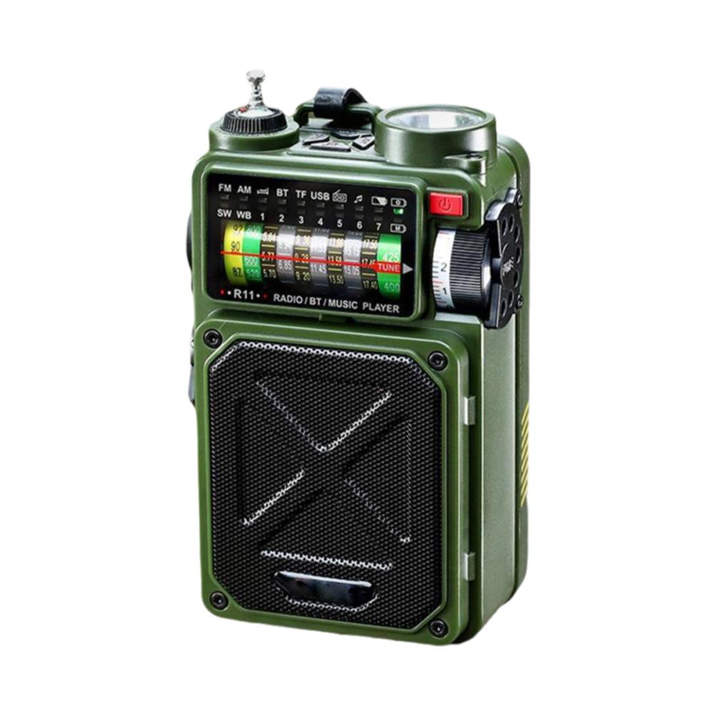 Emergency Solar Hand Crank Radio with Phone Charger, Power Bank, Bluetooth Speaker, Flashlight & SOS Alarm