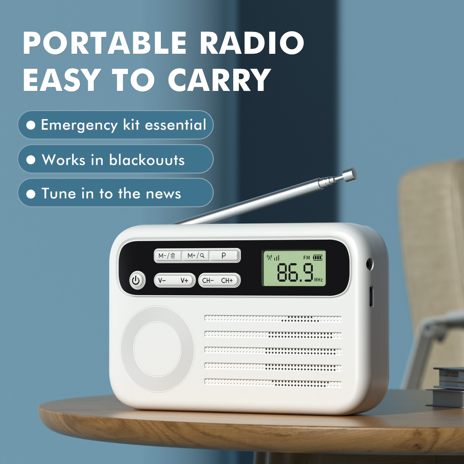 Compact Portable AM/FM Radio Clear DSP Reception | Inspire Uplift