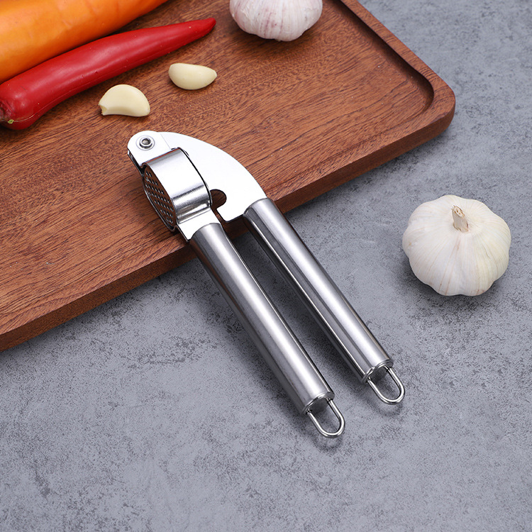 Portable Stainless Steel Hand Garlic Press & Ginger Crusher Kitchen Tool Garlic Press & Ginger Crusher