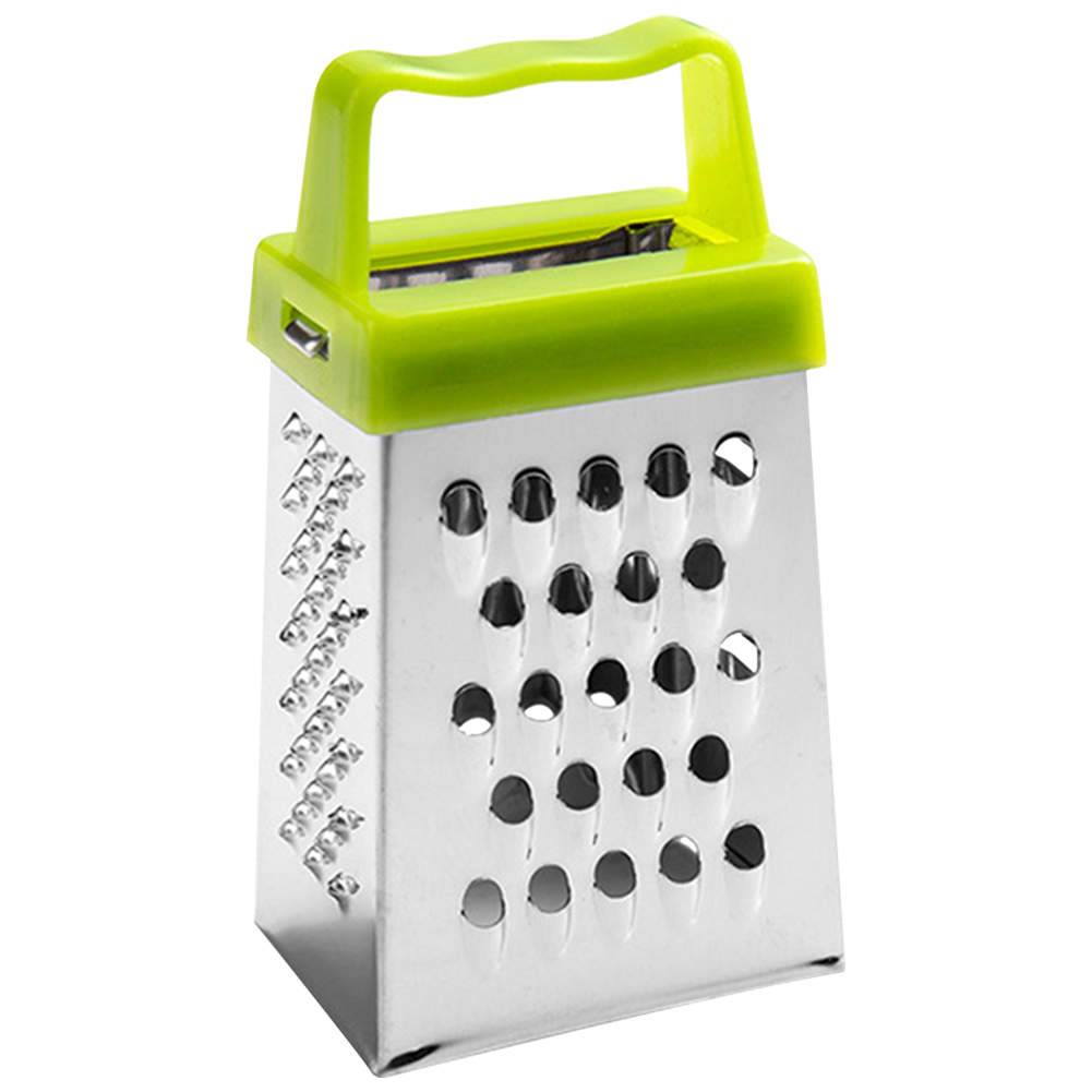 Four Sided Stainless Steel Grater with Non Slip Handle Multifunctional Garlic & Vegetable Crusher
