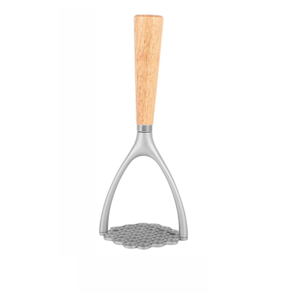 Wooden Handle Potato Masher Manual Potato Ricer & Aluminum Potato Press for Fluffy Mashed Potatoes