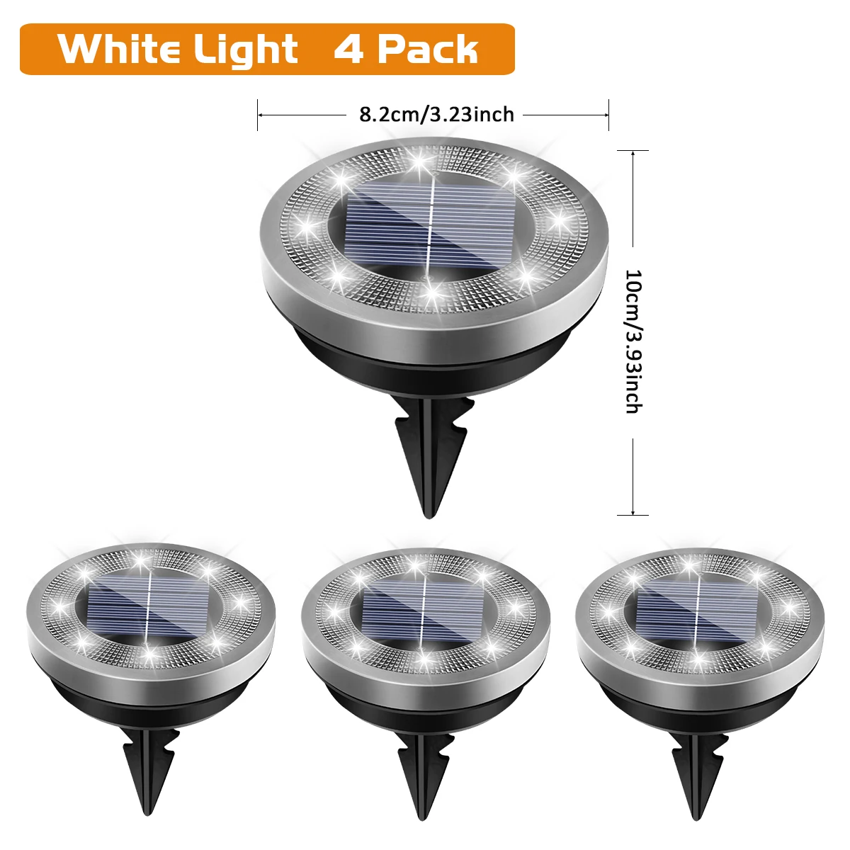 Solar Ground Lights Waterproof Outdoor Auto On Off LED Pathway Lights
