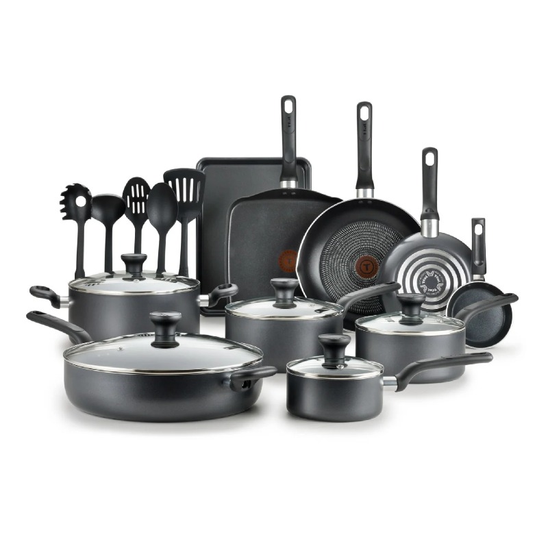T fal non stick cookware set with Thermo Spot Easy Care Kitchen Essentials