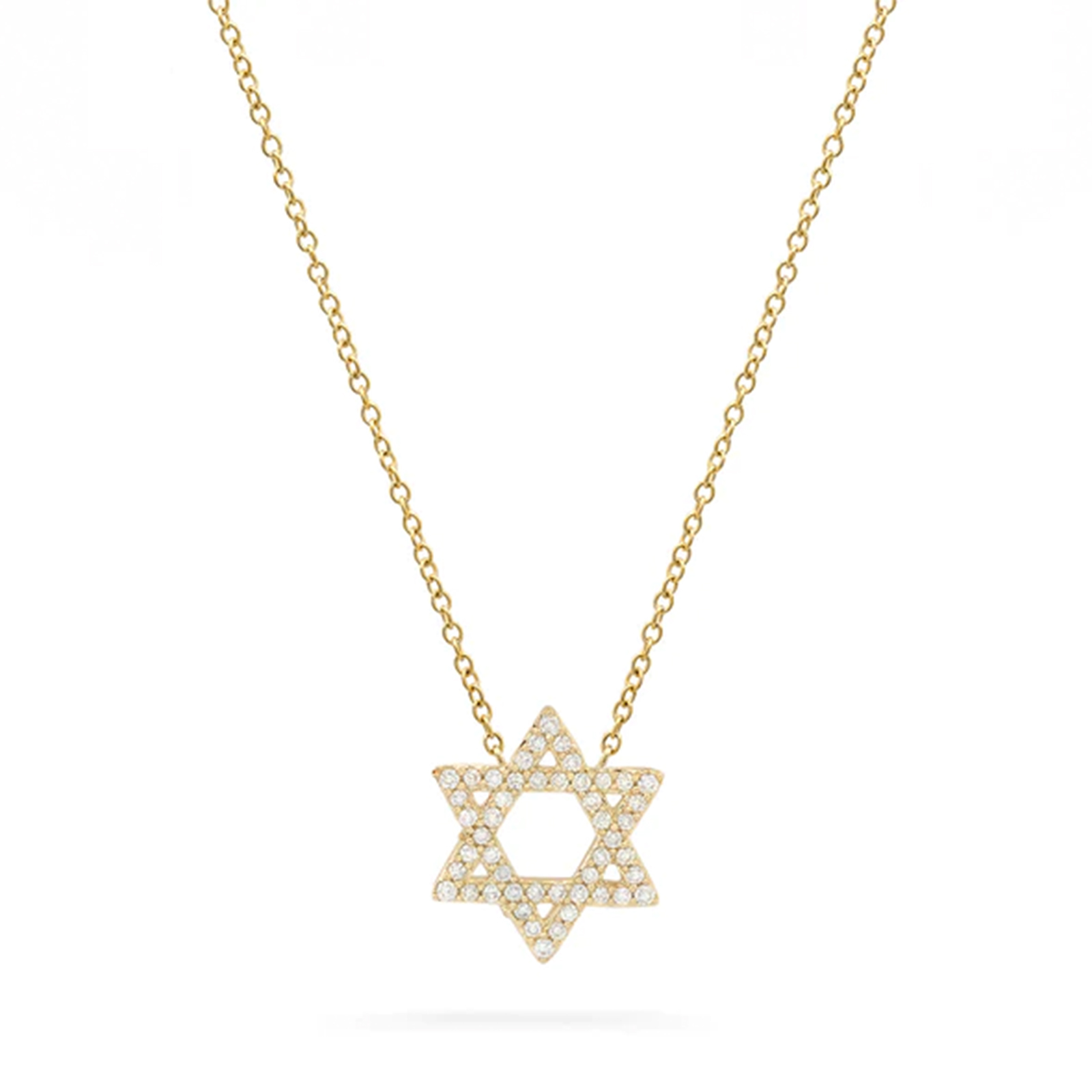 Sterling Silver Star of David Necklace Elegant Gold Silver Jewish Pendant for Women