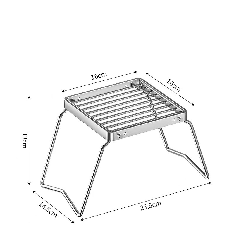 Portable Camping Stove Stand Foldable BBQ Grill Rack Stainless Steel Outdoor Cookware Support
