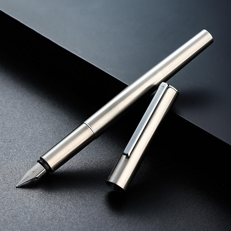 Extra Fine Nib Fountain Pen Stainless Steel Black Luxury Writing Pen for Office and Calligraphy