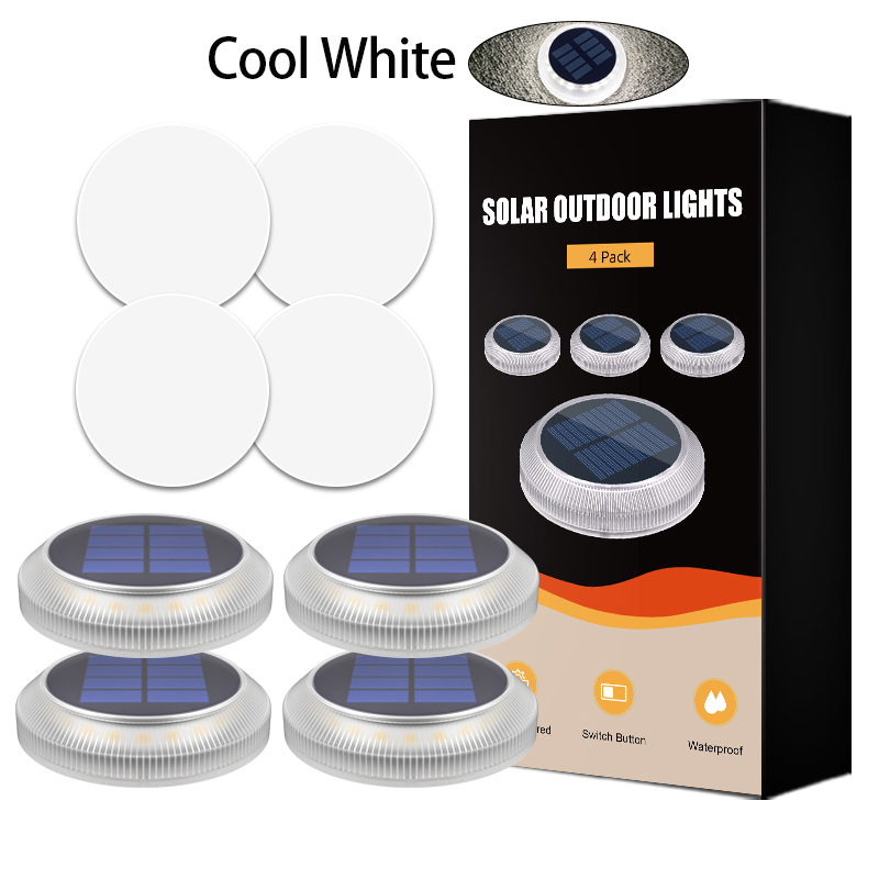 Solar Deck Step Lights IP68 Waterproof Solar Garden Lights for Stairs Patio Pathway Fence