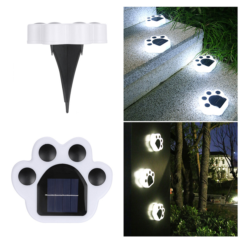 Solar Paw Garden Lights Waterproof Outdoor Pathway Lawn Decor Lights