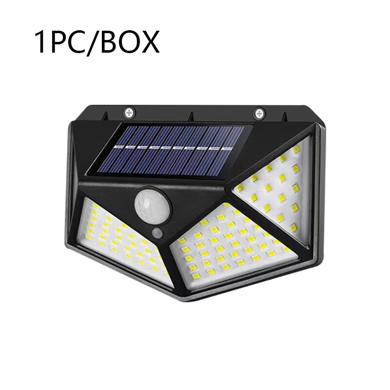 100 LED Solar Wall Light Outdoor Motion Sensor Light Waterproof Security Garden Lamp