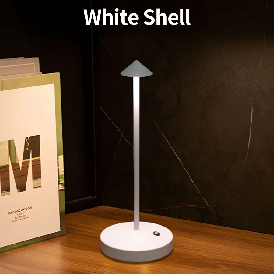 Rechargeable Cordless Table Lamp Touch Sensor LED Night Light with 3 Color Modes and Stepless Dimming