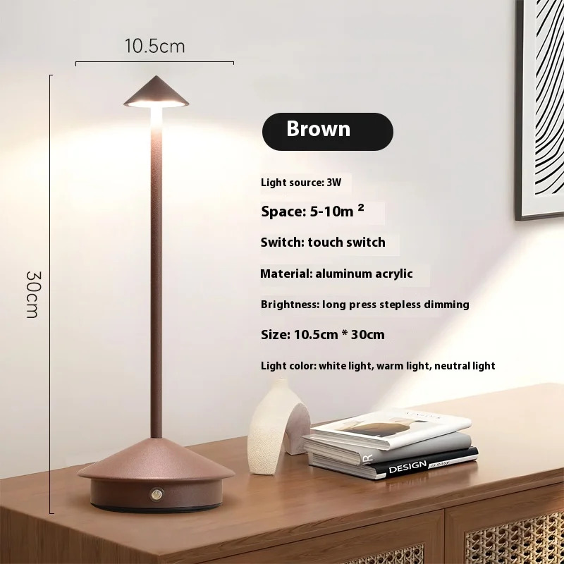 Pina Style Rechargeable Table Lamp Touch Control Cordless LED Dining and Desk Lamp
