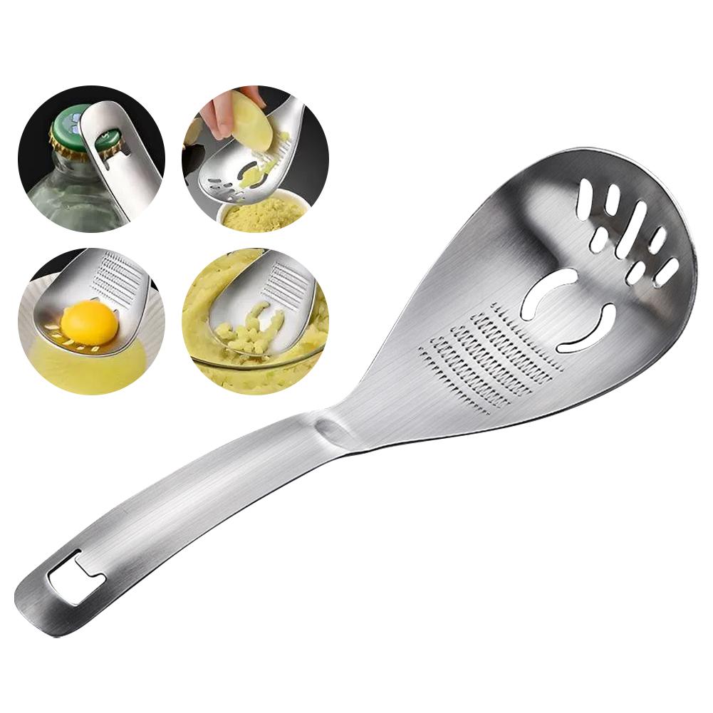 Stainless Steel Ginger Grater Spoon Garlic Grinder and Egg Separator