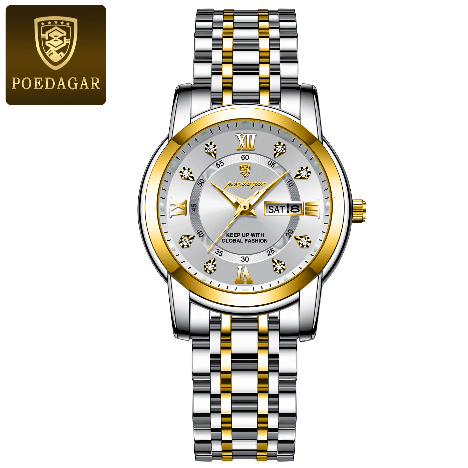 Womens Stainless Steel Watch Waterproof Luminous Quartz Dress Watch