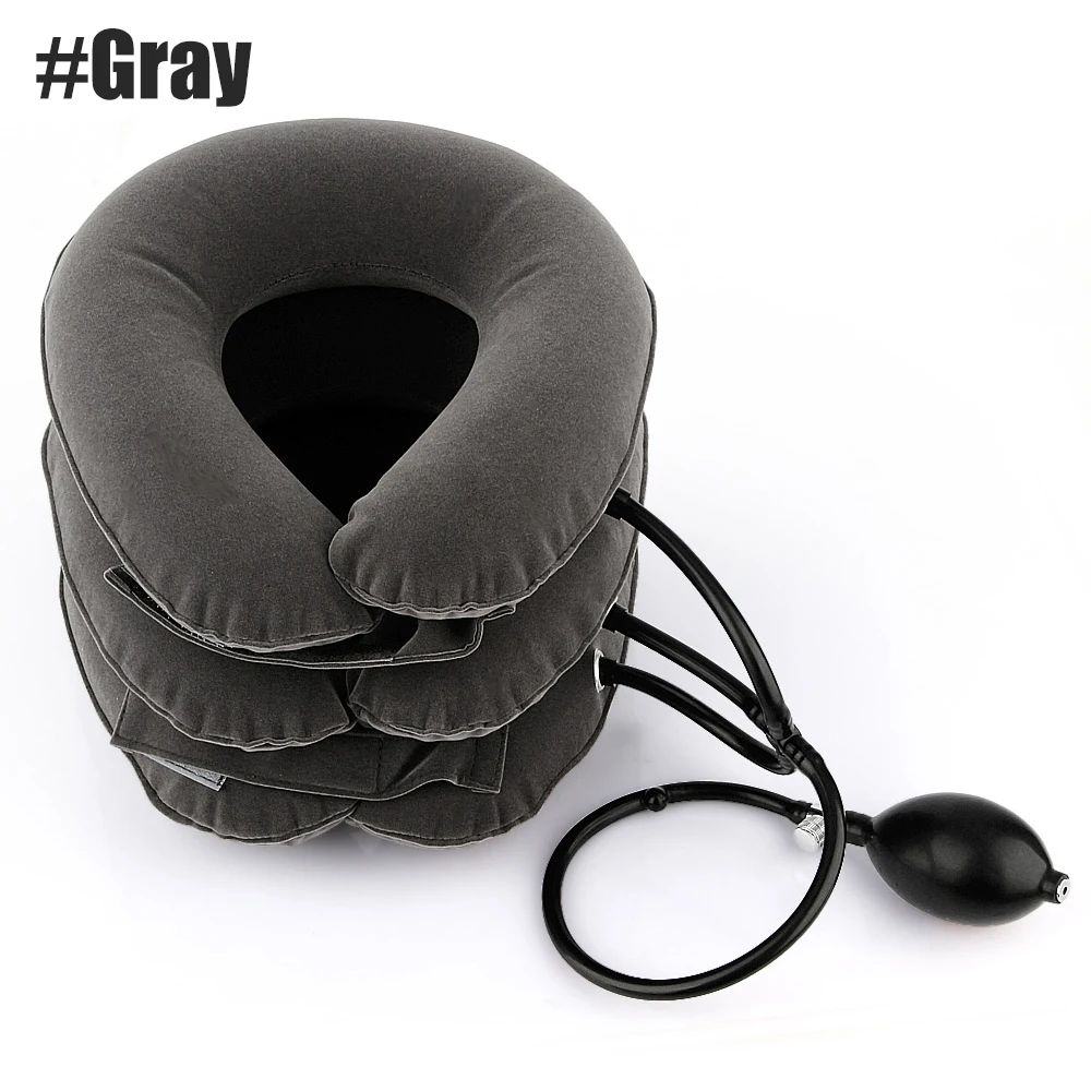 Adjustable Inflatable Cervical Neck Traction Device and Neck Stretcher Pillow