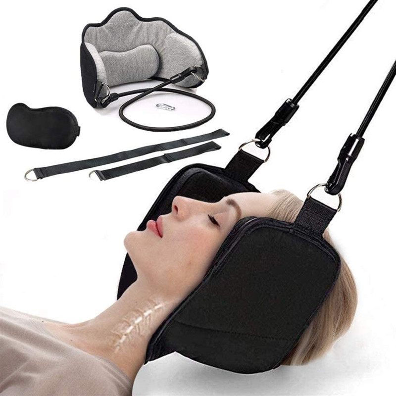 Neck Traction Hammock with Stand for Cervical Stretching and Neck Pain Relief