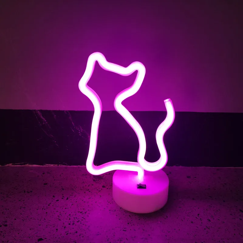Cat Neon Sign LED Night Light USB and Battery Powered Room Decor for Cat Lovers