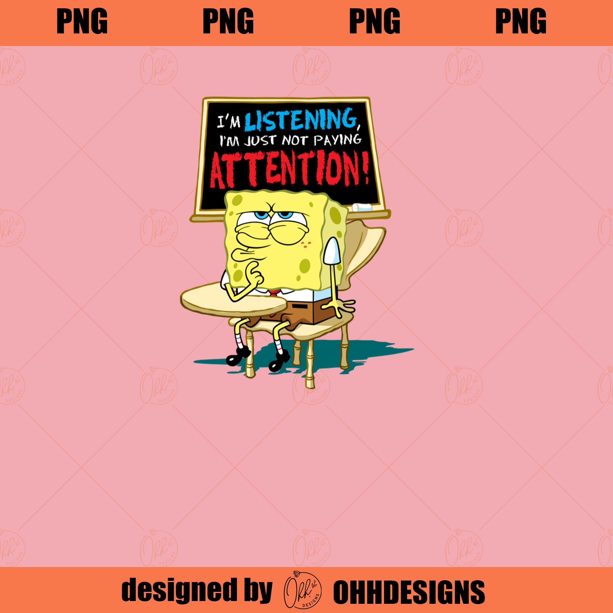 Spongebob Squarepants Im Listening PNG Download | Inspire Uplift