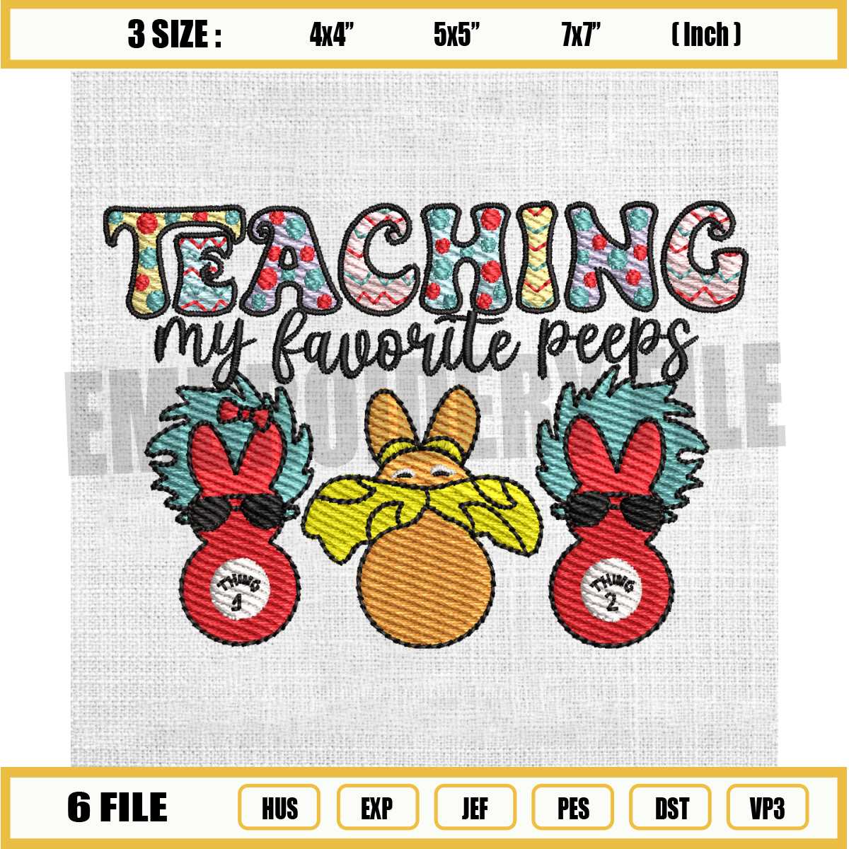 Teaching My Favorite Peeps Dr Seuss Easter Embroidery - Inspire Uplift