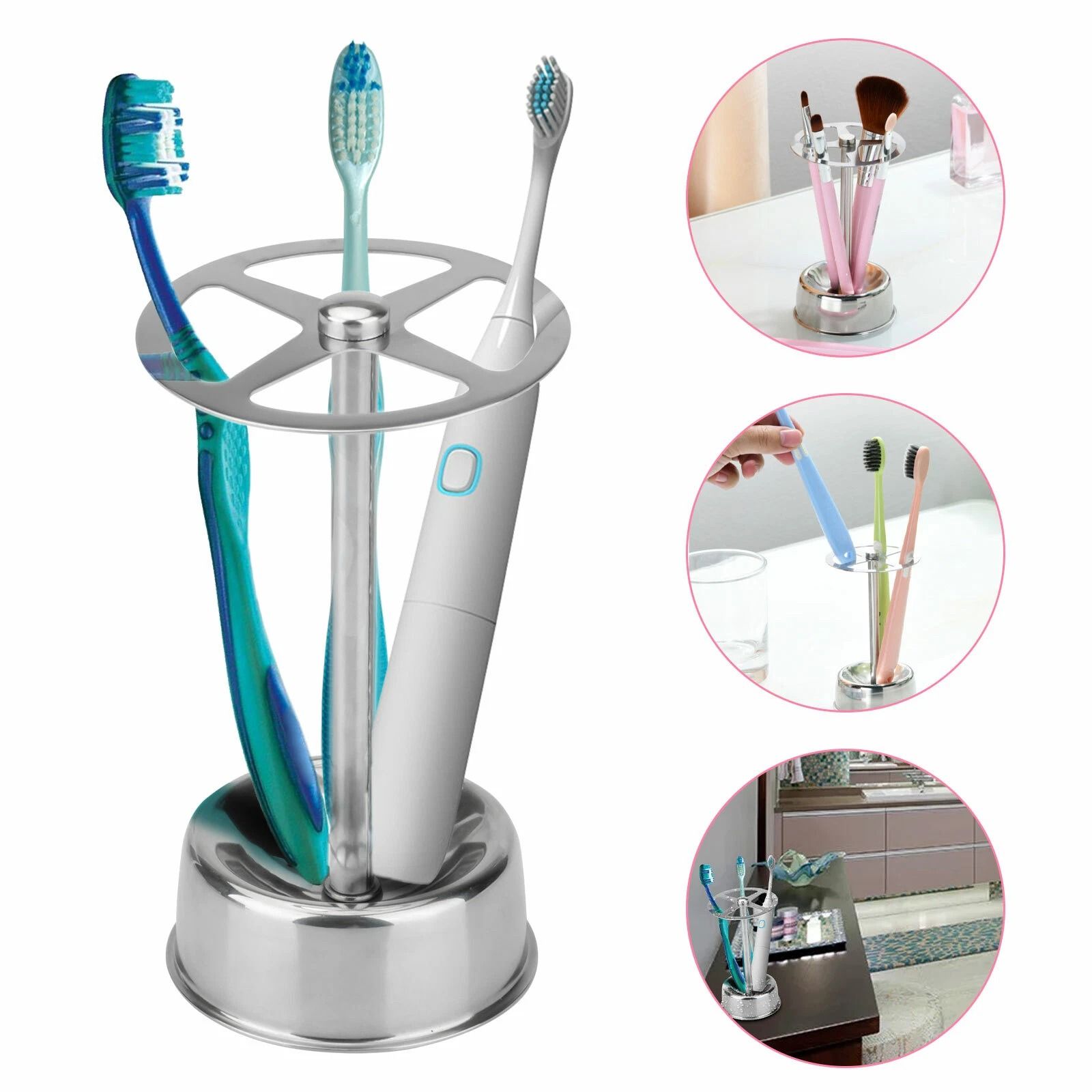 Premium Stainless Steel Toothbrush Holder - Freestanding | Inspire Uplift