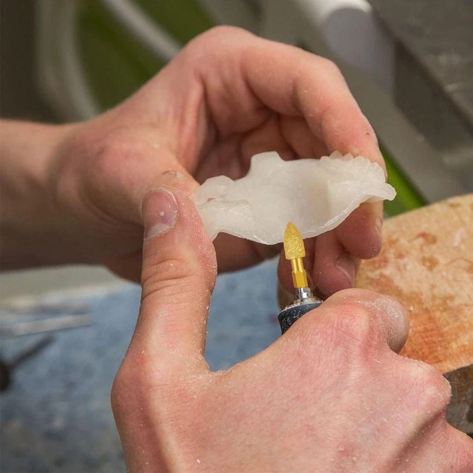 Rotary Burr Set, Diamond Grinding Bits, Hex Shank for Glass, Stone, Tile