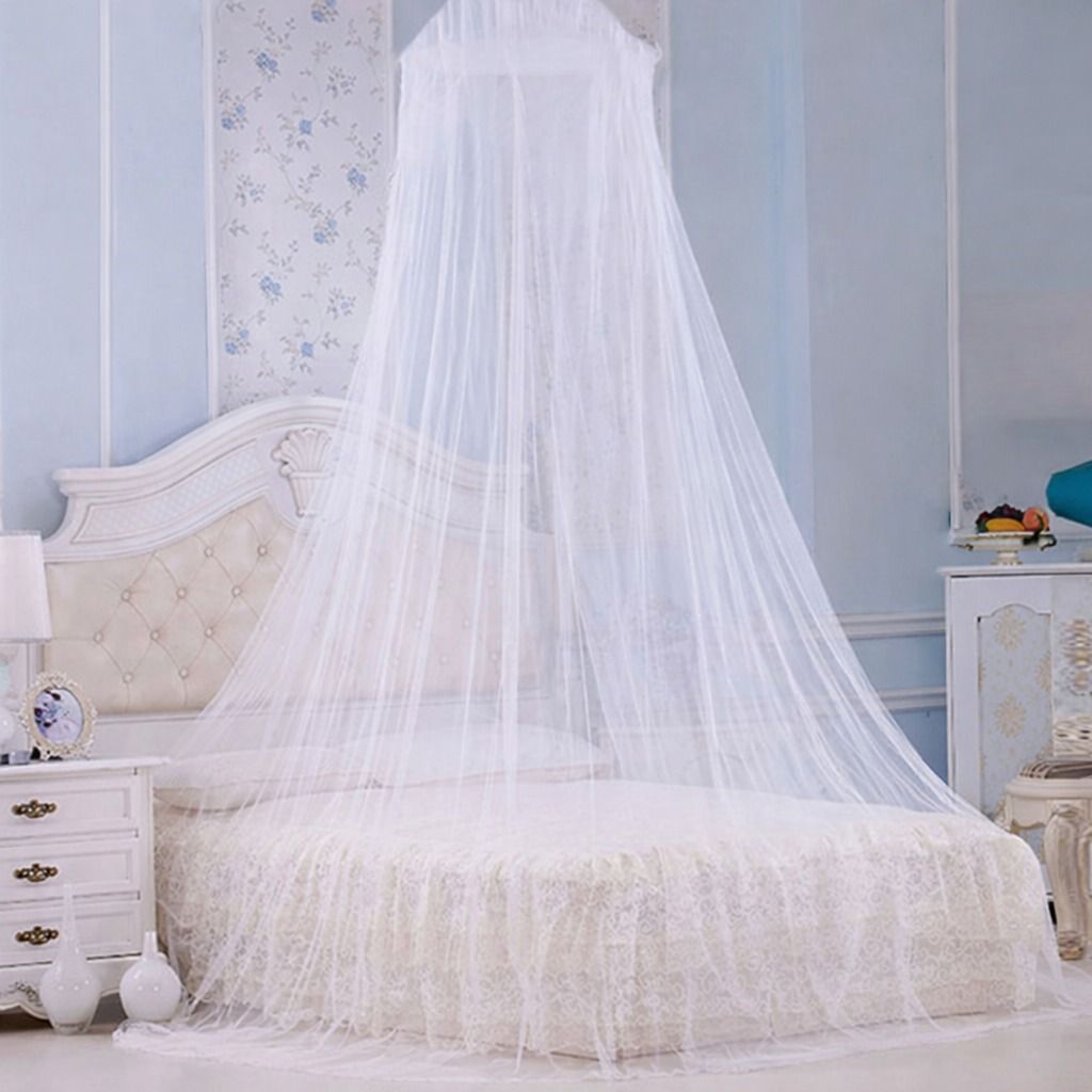 Single Queen Size Mosquito Net Canopy Dome, Fly Insect Protection Mesh Curtain
