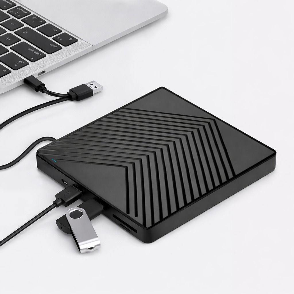 USB External DVD Drive, CD Burner, Writer, USB Hub, Portable Player