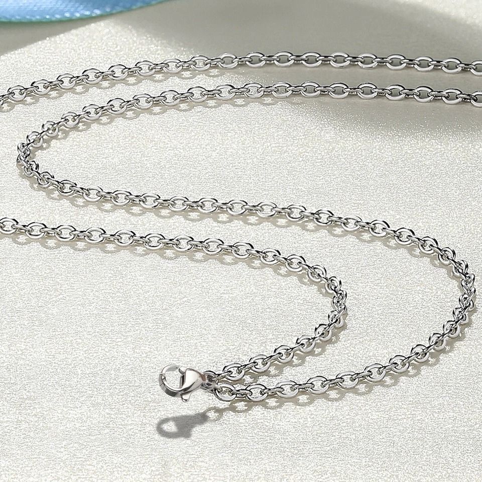 Stainless Steel Silver Tone Necklace and Bracelet Chain Set for DIY Jewelry Making