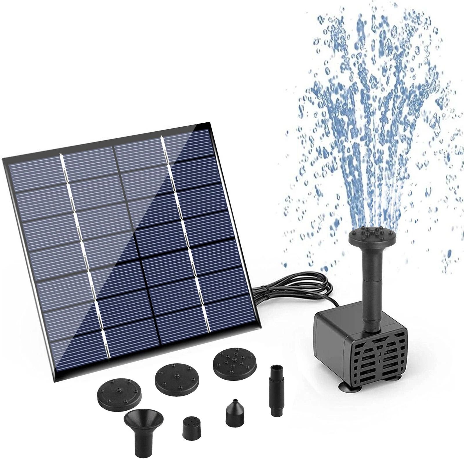 Solar Power Fountain Submersible Floating Water Pump for Bird Bath & Garden Decor