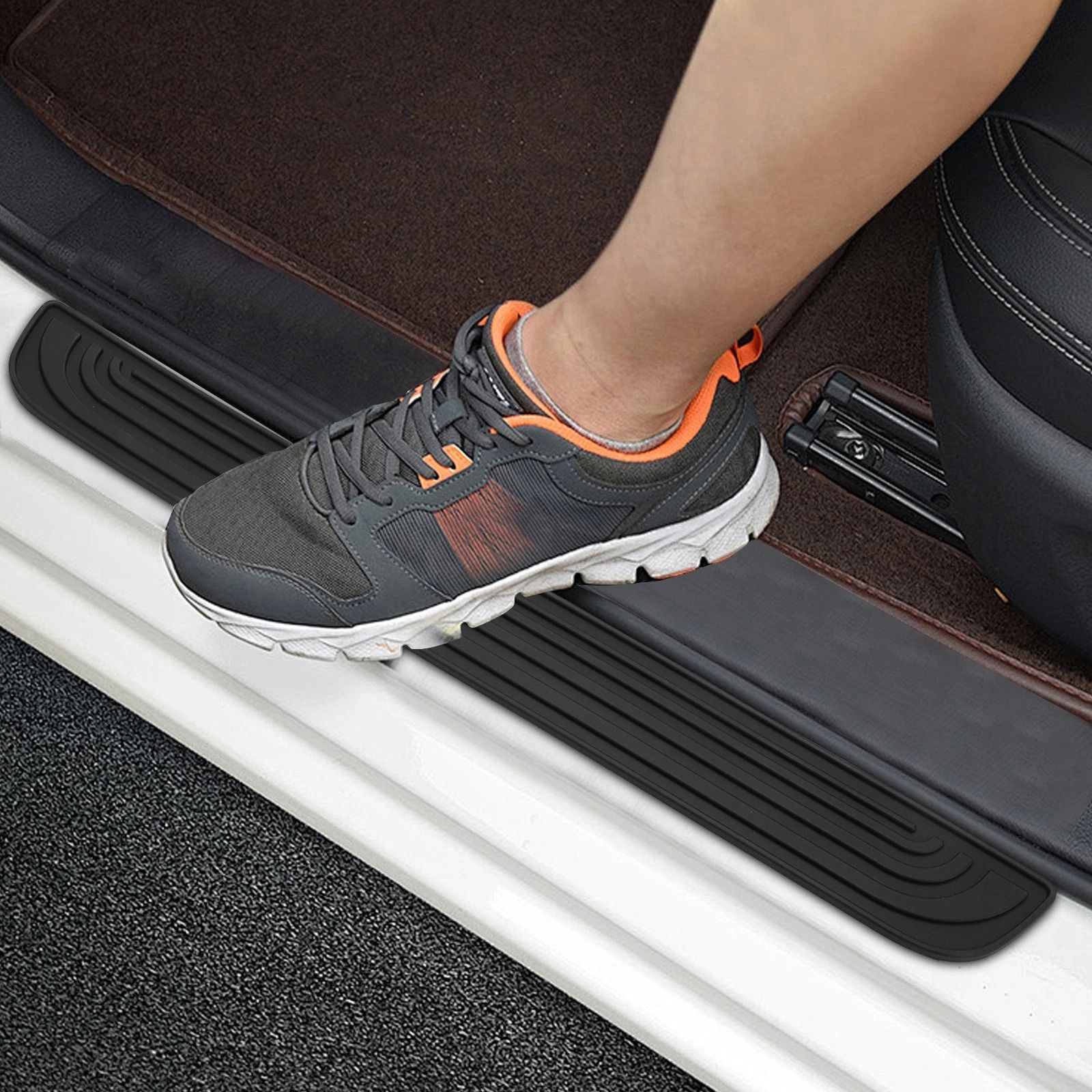 Universal Car Door Sill Protector Pads - Rubber Scuff Cover for Trucks, SUVs, Cars