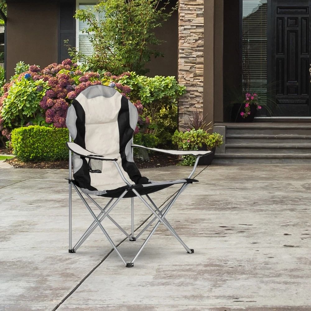 Garden Portable Camping Chair with Cup Holder - Outdoor Folding Chair for Relaxation