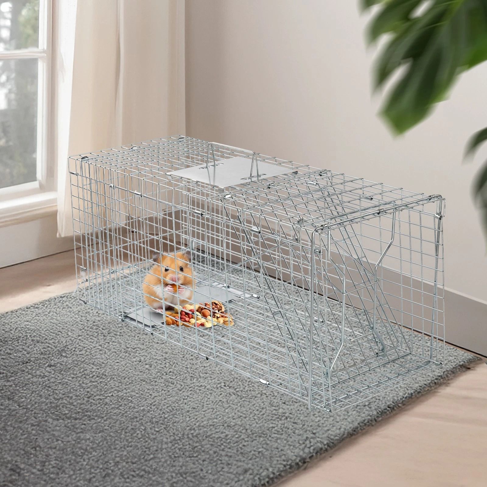 Humane Live Animal Cage Trap - Durable Iron Door Design