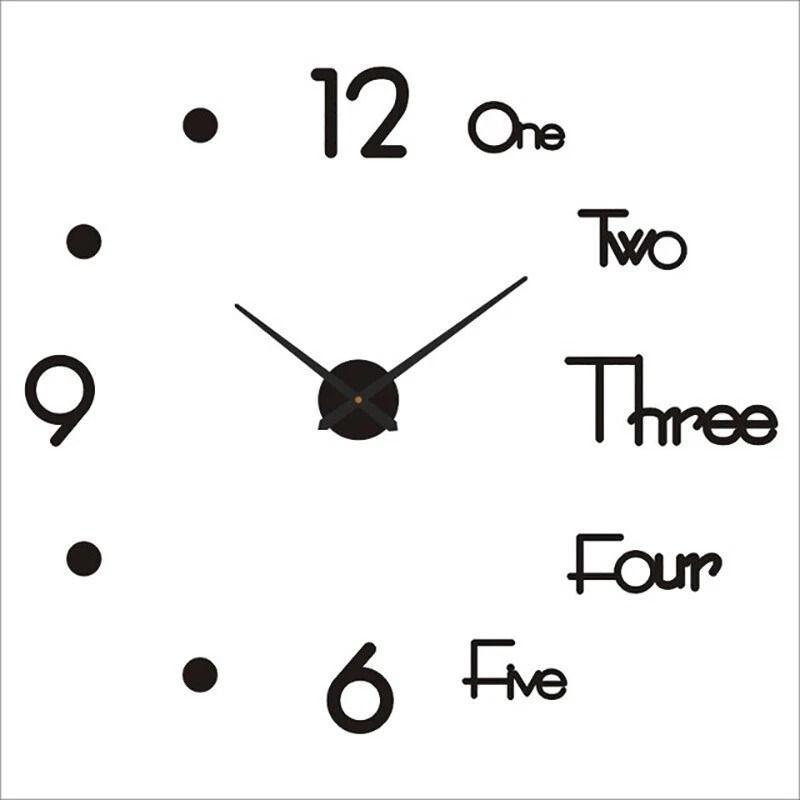 Large Mirror Wall Clock DIY Stickers for Office and Home | Modern Decorative Timepiece