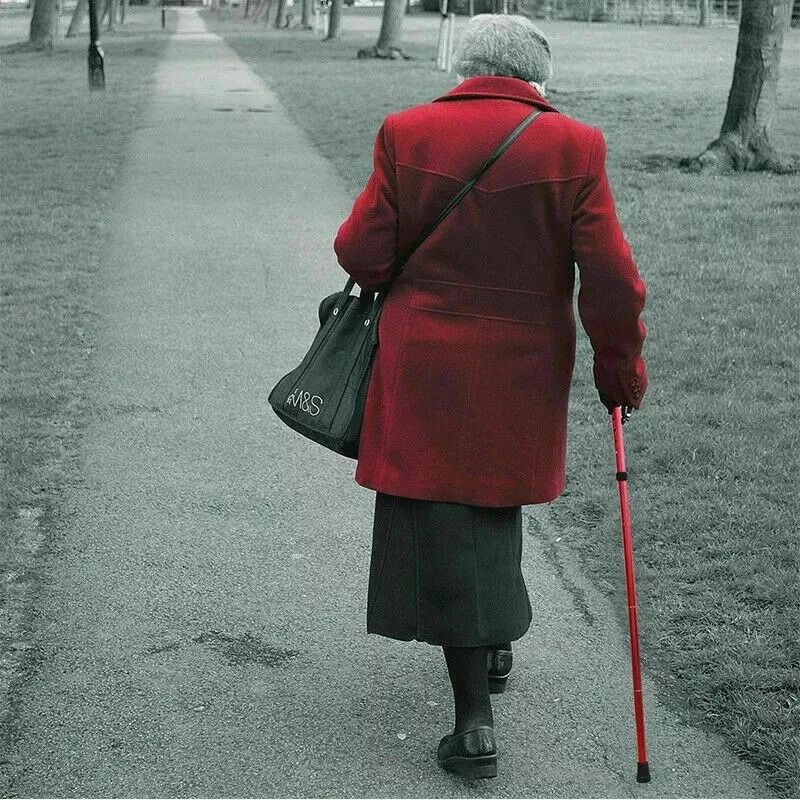 Adjustable Folding Cane Walking Stick - Aluminum Collapsible for Travel, Hiking, & Outdoor Use