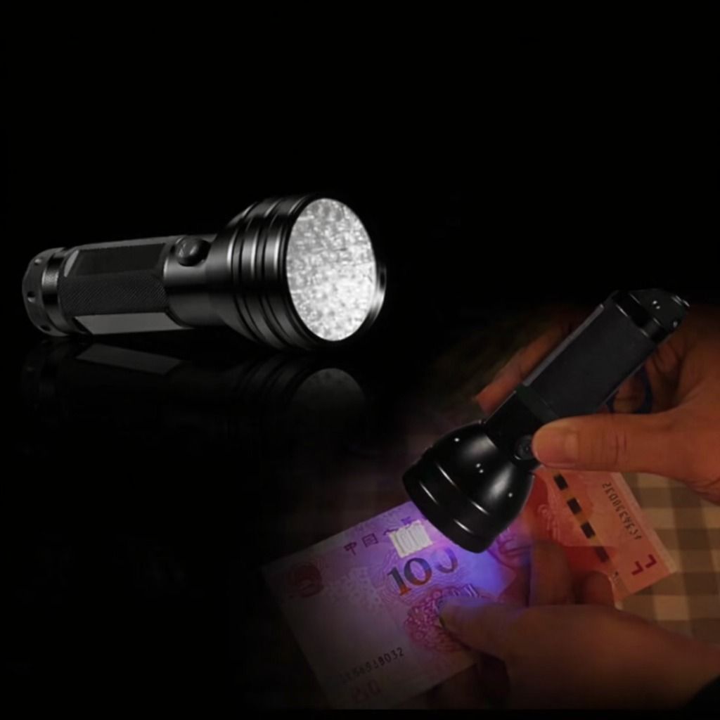 LED Flashlight Blacklight Inspection Lamp Torch - Light for Detection & Security