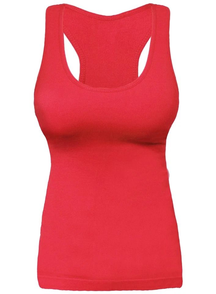 Women's Ribbed Racerback Tank Top Fitted Camisole for Exercise & Layering