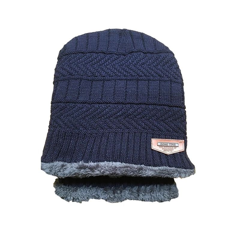 Unisex Fleece Beanie Hat & Scarf Set arm, Slouchy Snow & Ski Cap for Winter Comfort
