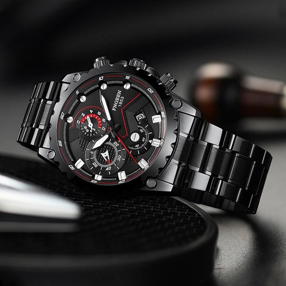 Waterproof Men Stainless Steel Watch with Luminous Display & Luxury Design