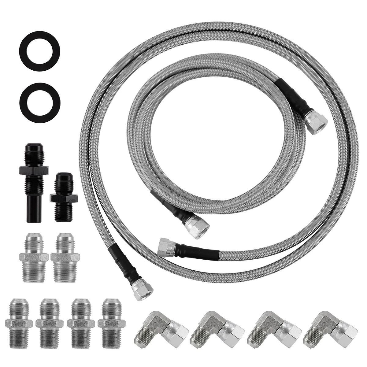 Stainless Braided Transmission Cooler Lines Kit for GM