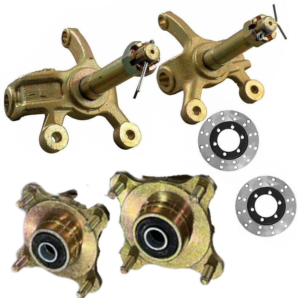 Front Steering Knuckle Spindle ATV Wheel Hub Assembly with Disc Rotor for Go Kart Quad