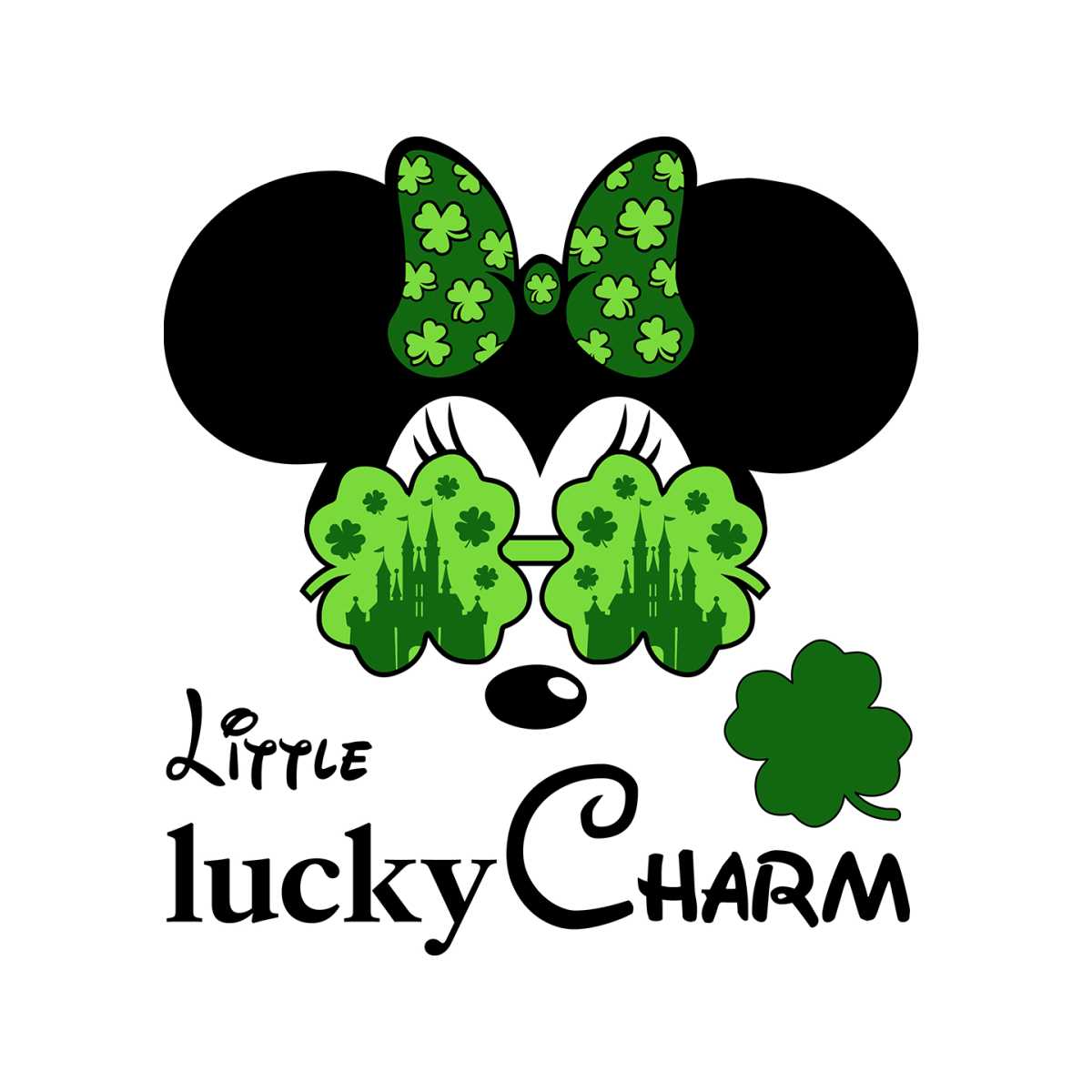 Little Lucky Charm Green Leaf Clover Minnie SVG | Inspire Uplift