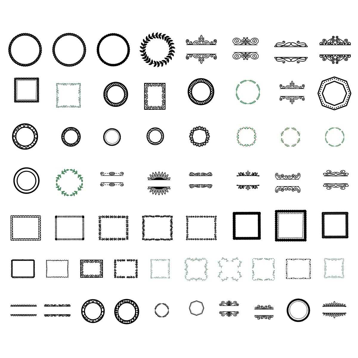 Simple Square Svg Frames and Borders SVG Bundle, Square Frames SVG, Fancy Bord | Inspire ...