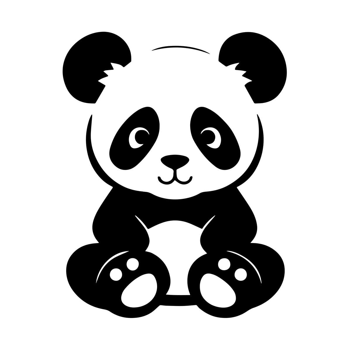 Cute Panda Bear Svg, Panda Svg, Bear Svg File For Cricut, Si - Inspire ...
